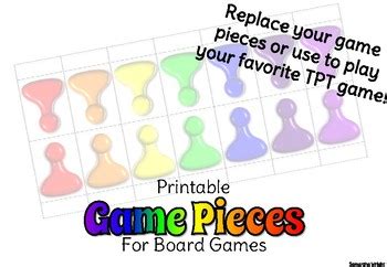 Printable Game Pieces by Perfect Pieces | TPT