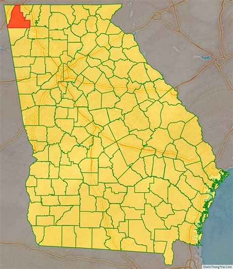 Map of Walker County, Georgia - Thong Thai Real