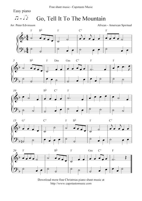 Easy Sheet Music For Beginners: Easy free Christmas piano sheet music ...