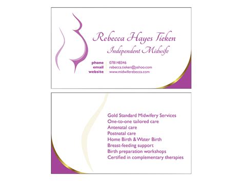 Independent Midwife for a positive birth experience needs a vibrant, and elegant business card ...