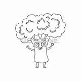 Coloring Page Funny Broccoli Book For Kids Educational  sketch template