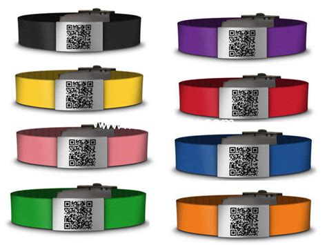 Personalized Silicone ID Bracelet QR code metal bracelet with various color