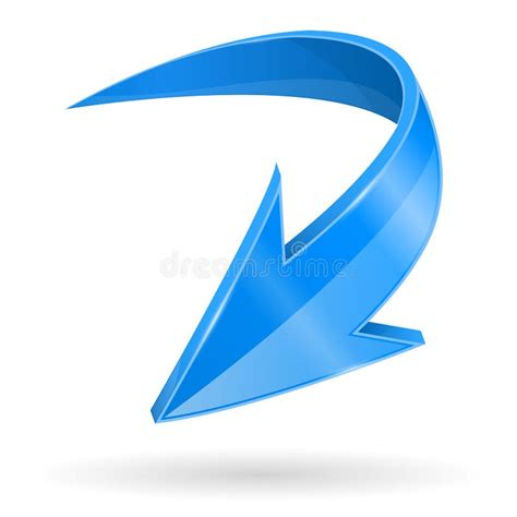 Blue Down Arrow. 3d Shiny Web Icon Stock Vector - Illustration of sign ...