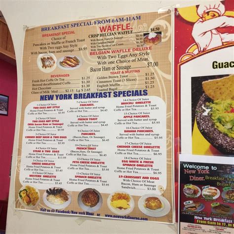 Menu at New York Diner restaurant, Knightdale