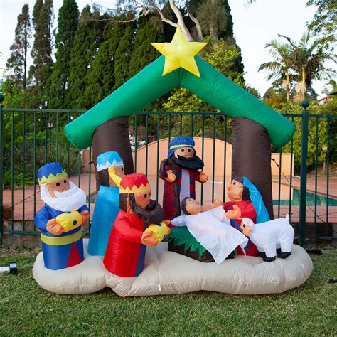 180cm Height Inflatable Nativity Scene with LED Light for Christmas ...