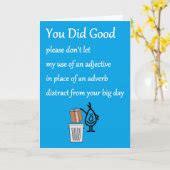 You Did Good, A Funny Graduation Poem Card | Zazzle