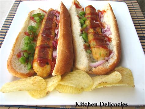 Veg Hot Dogs | Kitchen Delicacies