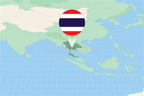 Map Illustration of Thailand with the Flag. Cartographic Illustration ...