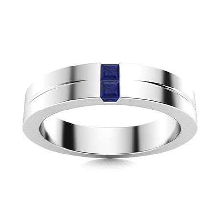 Sapphire Men's Wedding Bands | Sapphire Men's Rings | Diamondere ...