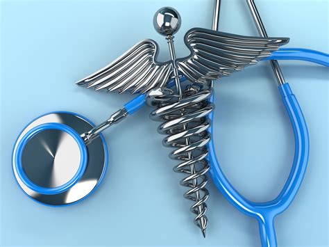 Elegant Medical HD Wallpaper Featuring Stethoscope and Caduceus