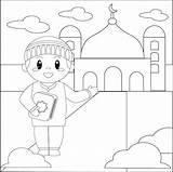 Premium Vector  Hand Drawn Islamic mosque Outline kids coloring Page 03 sketch template