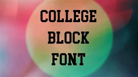 College Block Font Free Download