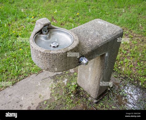 public drinking water fountain in the park Stock Photo - Alamy