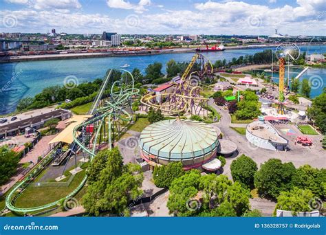 La Ronde Amusement Park in Montreal, Canada, Aerial View Stock Image - Image of park, activities ...