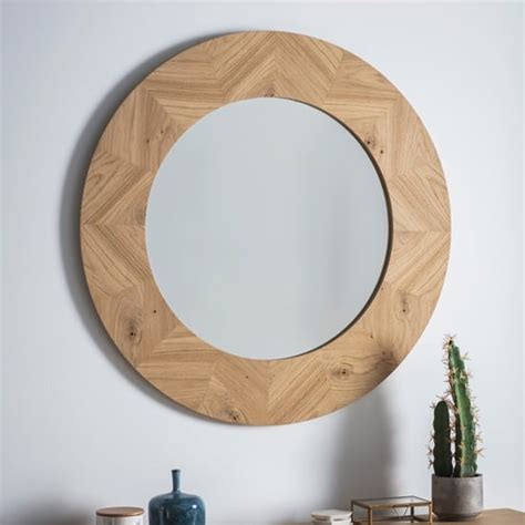 Milano Round Wooden Frame Wall Mirror In Mat Lacquer | Furniture in Fashion