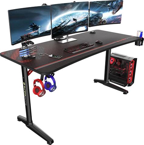 Amazon.com: EUREKA ERGONOMIC Gaming Desk 60" Home Office Computer Desk, New Polygon Legs Design ...