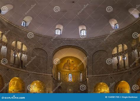 Interior of the Church of Dormition Abbey on Mount Zion in Jerusalem, Israel Stock Image - Image ...