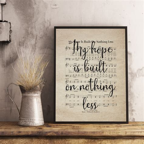 My Hope is Built on Nothing Less Vintage Hymn Wall Art Print - Etsy