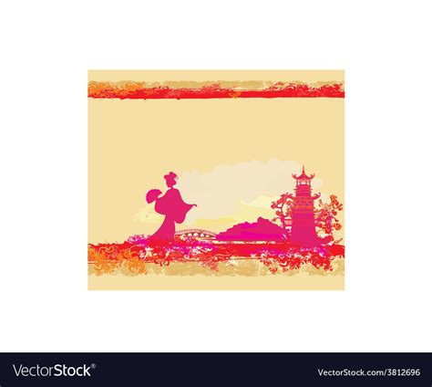 Abstract asian landscape and beautiful Royalty Free Vector