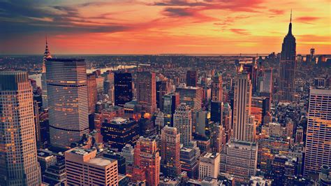 cityscape, New York City, Sunset Wallpapers HD / Desktop and Mobile ...