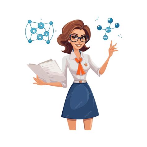 Premium Vector | Female science teacher cartoon vector art illustration