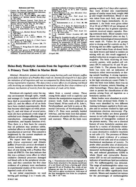 (PDF) Heinz-Body Hemolytic Anemia from the Ingestion of Crude Oil: A ...