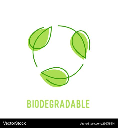 Biodegradable symbol with circulate rotating green