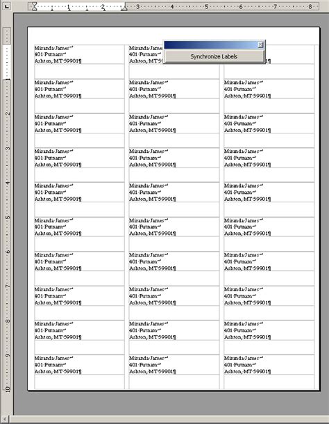 Free Open Document label templates