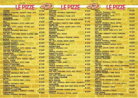 Menu at Pronto Pizza pizzeria, Rapallo