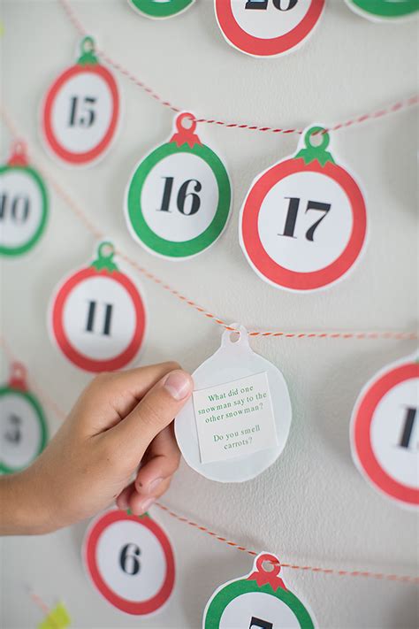 Free Printable: Advent Calendar with Jokes for Every Day - Modern ...