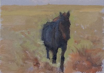 Contemporary Artists of Colorado: "Black Horse" Original Black Horse Oil Painting by Colorado ...