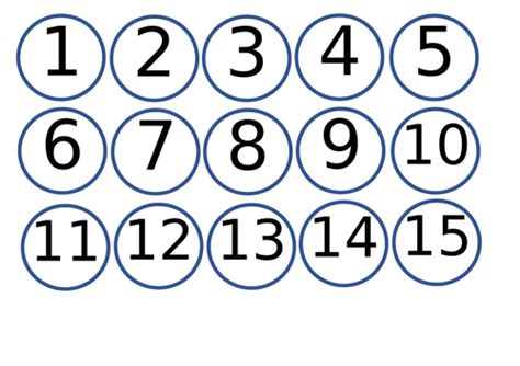 Printable Numbers In Circles