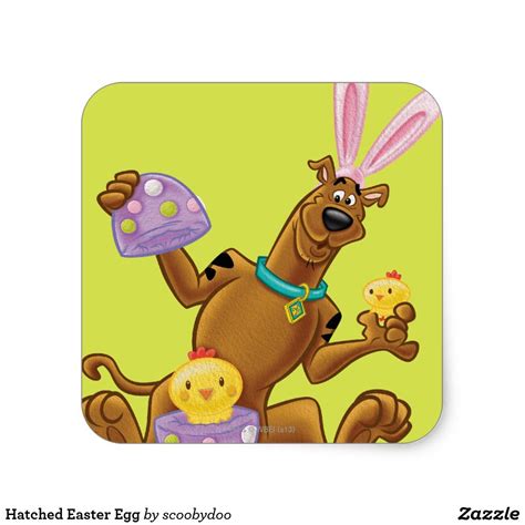 Hatched Easter Egg Square Sticker | Zazzle | Scooby, Scooby doo, Easter cartoons