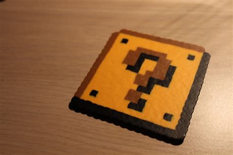 2D Question Mark Block Pixel Art Bead Sprite From Super Mario Bros - Etsy