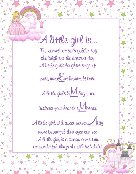 A Little Girl is Name Poem Custom in Rhyme © Baby Nursery - Etsy