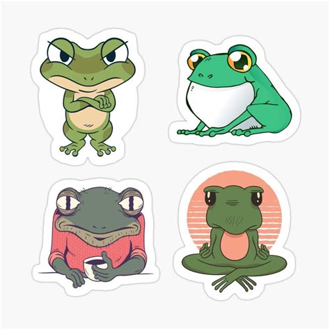 Funny Frog Sticker Pack | Funny frogs, Cool stickers, Stickers