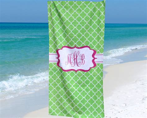 Beach Towel Monogram Beach Towel Personalized Beach Towel Bridesmaid ...