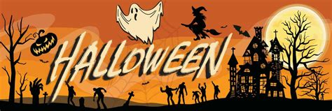 Happy Halloween party banner for October event, vector background 23172139 Vector Art at Vecteezy