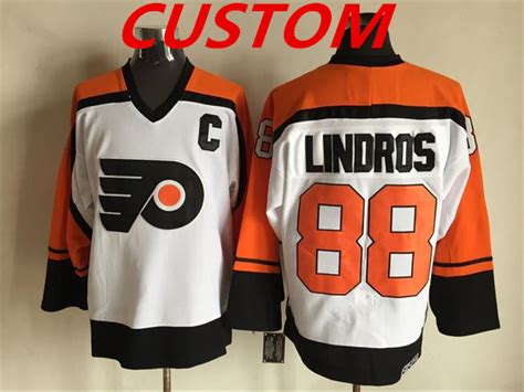 Custom Men's Philadelphia Flyers white orange CCM Throwback NHL ice ...