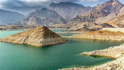 Reservoir, mountains, lake, Oman, water, landscape, HD Wallpaper | Rare ...