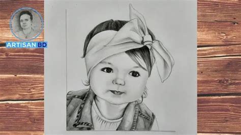 how to draw a cute baby girl for BEGINNERS - step by step | Pencil Sketch - YouTube