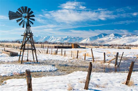 Wallpaper : carsoncity, Nevada, windmill, winter, snow, fence, white, clouds, brightsun ...