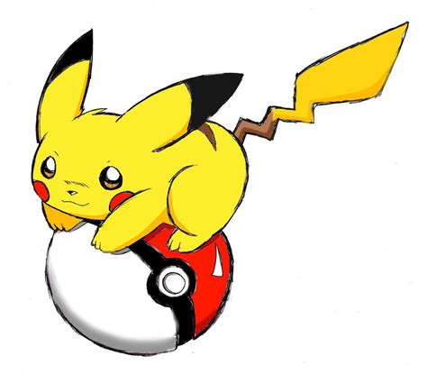 Pikachu With Pokeball drawing free image download