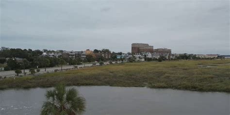 Drone video shows the calm before the storm in Charleston, South ...