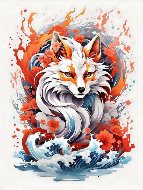 Premium AI Image | kitsune tattoo design