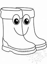 Clipart Cute Rain Boots Cartoon  Coloring Page sketch template
