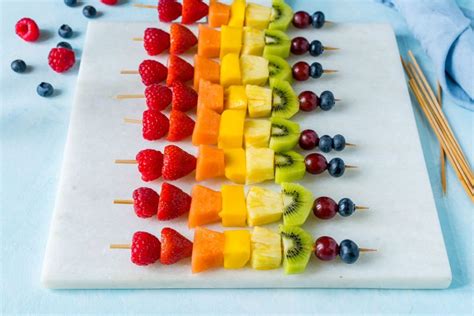 Make these Creative Rainbow Fruit Skewers for Summer Fun! | Clean Food ...