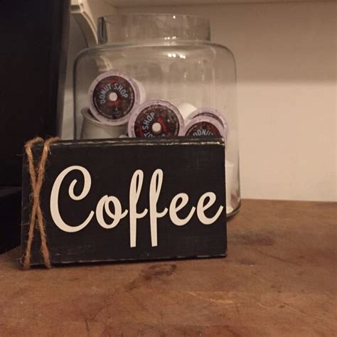 Coffee Sign Coffee Bar Sign Rustic Coffee by CozyHomeWreaths