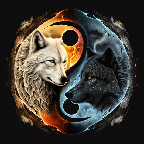 Wolves Yin and Yang | Animal spirit guides, Yin yang art, Wolf black ...