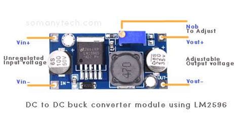 IC LM2596 dc to dc buck converter module, schematic, datasheet - SM Tech